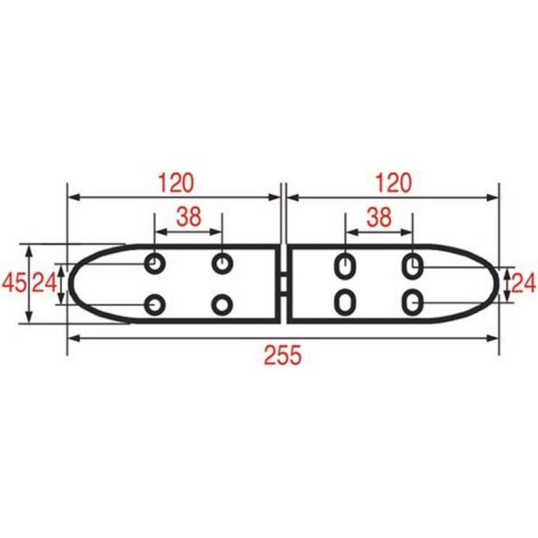 Charnière auto-réglable avec rampe H45