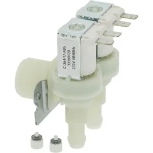 Electrovanne pour machine à glaçons TYPE 339 33390120 2 VOIES 90° avec réducteurs blancs 2 L/min 220/240V 50/60Hz pièce détachée CHR