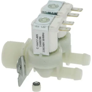 Electrovanne pour machine à glaçons TYPE 349 33490296 2 VOIES 180° avec 1 réducteur neutre 1.2 L/min 220/240V 50/60Hz pièce détachée CHR