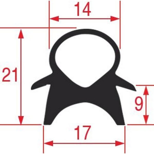 Joint de porte pour four profil 2438 410x330mm