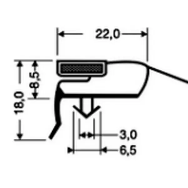 Joint de réfrigération profil F800 86575 R70043000 385 x 668 mm