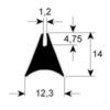Joint de vitre four profil 3198-1620 long 1m Angelo Po 36E2840 37Q2470 en élastomère siliconé noir