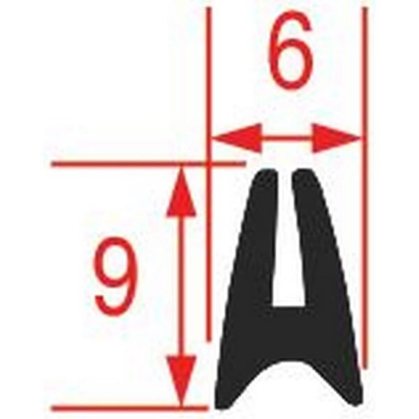 Joint de vitre four profil 1530 Q Ambach 9x6mm au mètre