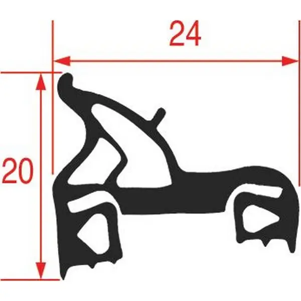 Joint porte de four 610x430mm profil 2520