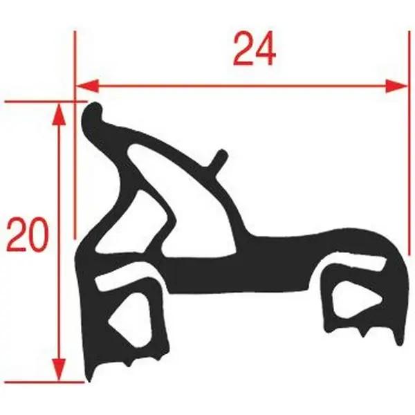 Joint porte de four 635x430mm profil 2520