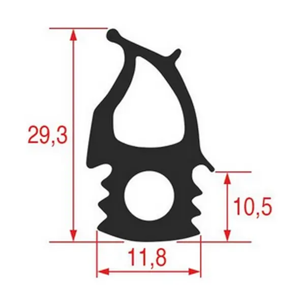 Joint pour porte de four 500x480mm profil 2760
