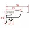 Joint à encastrer 580x407mm profil 9773 magnétique compatible Electrolux Zanussi référence 089183