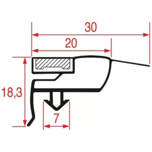 Joint à encastrer 580x407 profil 9773 Electrolux Joint à encastrer 580x407mm profil 9773 magnétique compatible Electrolux Zanussi référence 089183