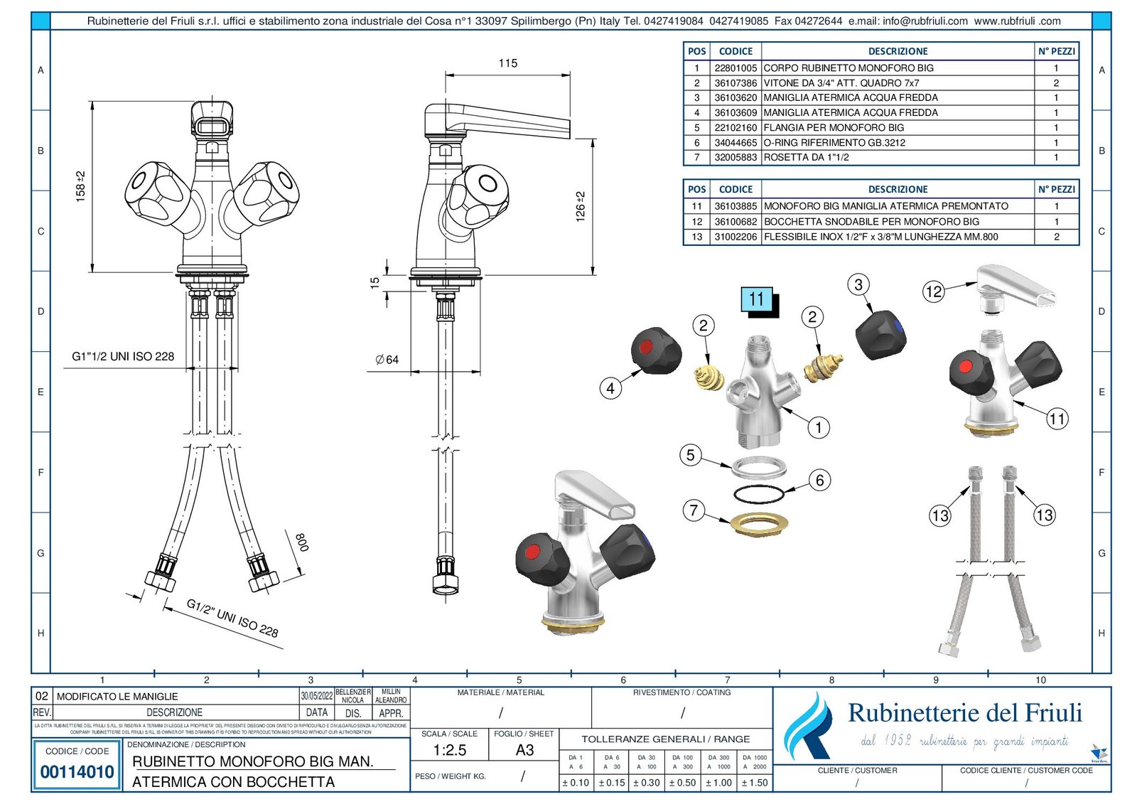 348119-fr Robinet mélangeur monotrou Ø 1/2" RDF Electrolux