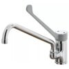 Mélangeur monotrou Klarco STYL 370 mm avec bec pivotant et levier sanitaire pour cuisine CHR