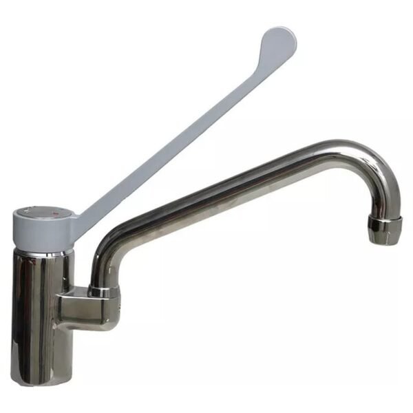 Mélangeur monotrou Klarco EUROP 394 mm avec bec pivotant et levier sanitaire pour cuisine CHR
