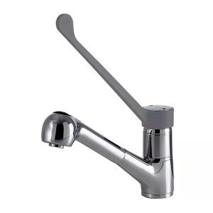 Mélangeur monotrou Klarco STYL 376 mm avec douchette extractible et levier sanitaire pour CHR