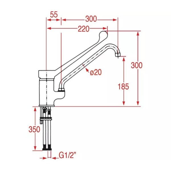 Mélangeur monotrou Klarco STYL 370 mm