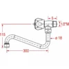 Robinet horizontal col de cygne Ø 18x300 mm 00503303 avec débit de 22 L/min à 3 bar et raccord Ø 1/2" M, conçu pour une utilisation dans les équipements professionnels CHR.